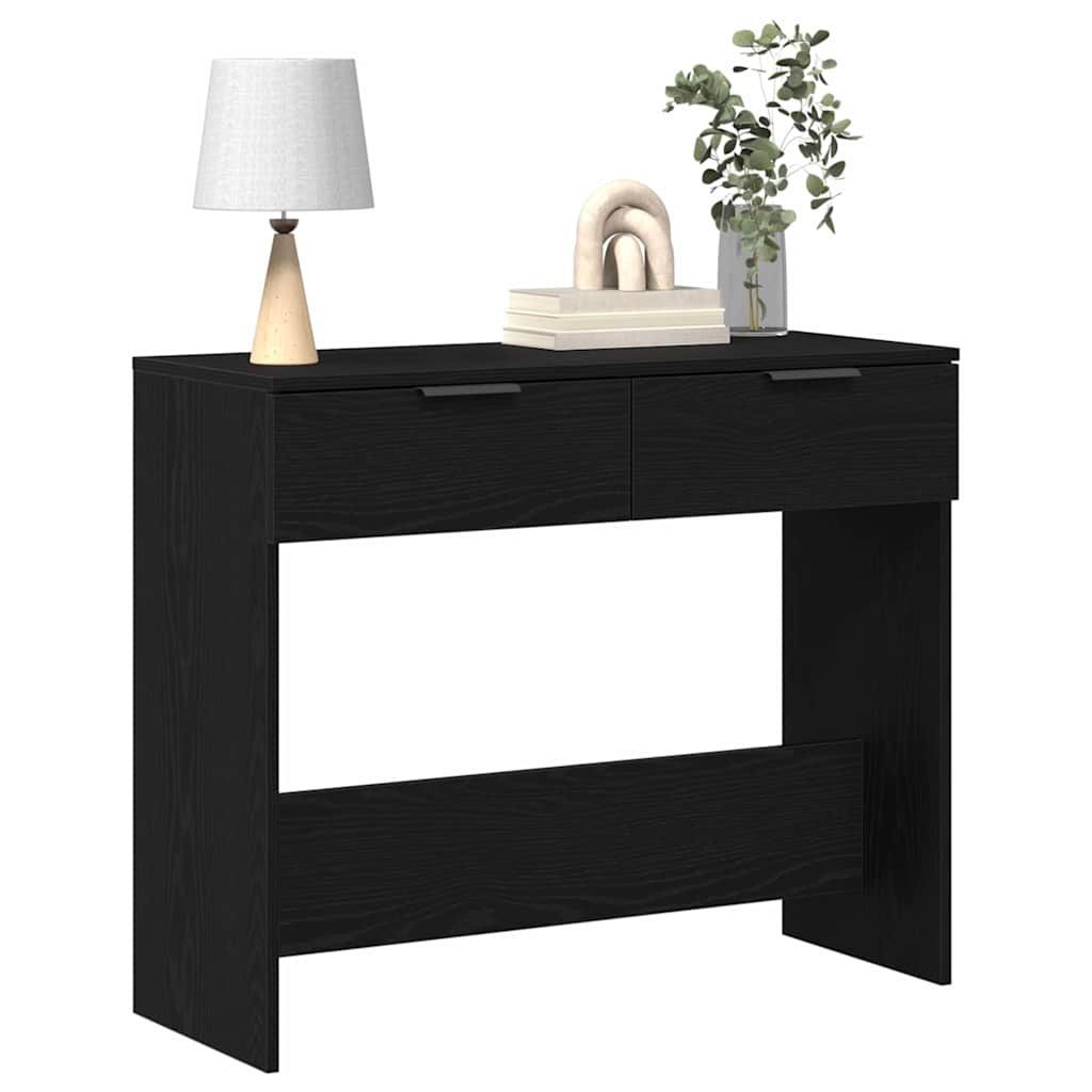 Konsolbord med skuffe Sort eg 30 x 36 x 75 cm Konstrueret træ