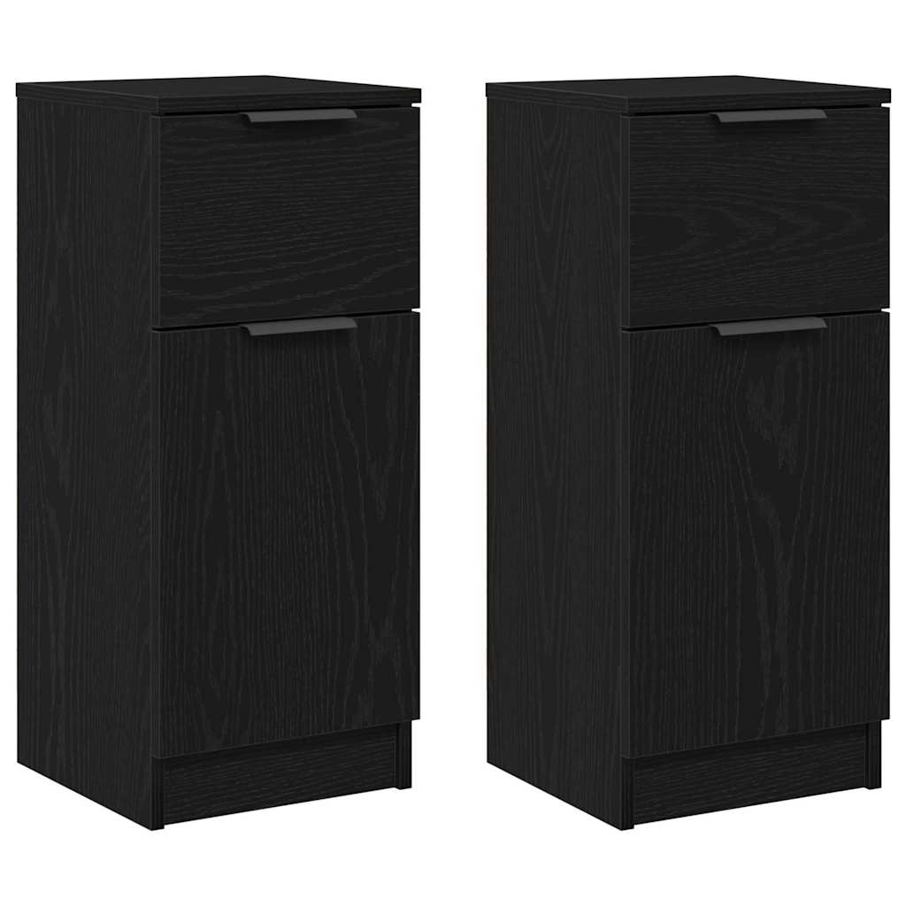 Sideboard 2 pcs Sort eg 30 x 30 x 70 cm Konstrueret træ