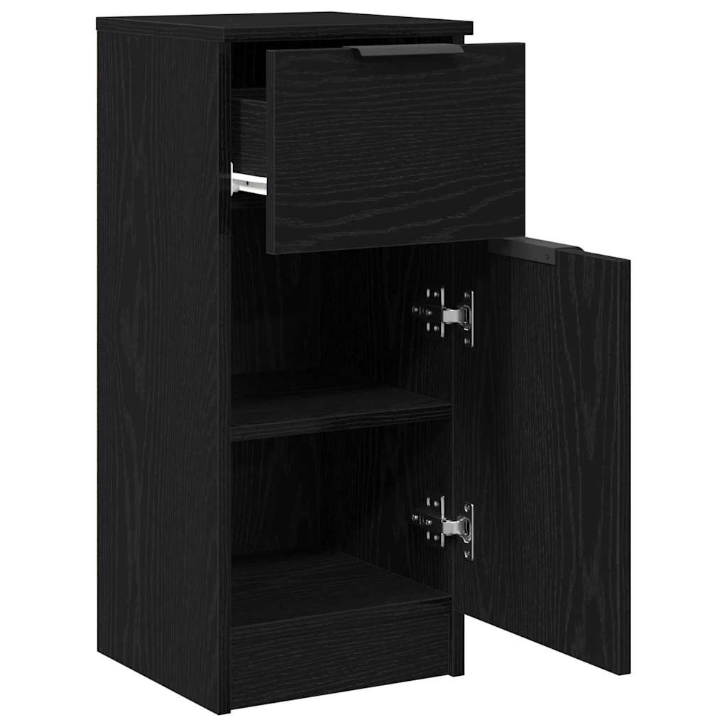 Sideboard 2 pcs Sort eg 30 x 30 x 70 cm Konstrueret træ