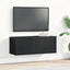 TV-skab 2 pcs Sort eg 80 x 30 x 30 cm Konstrueret træ