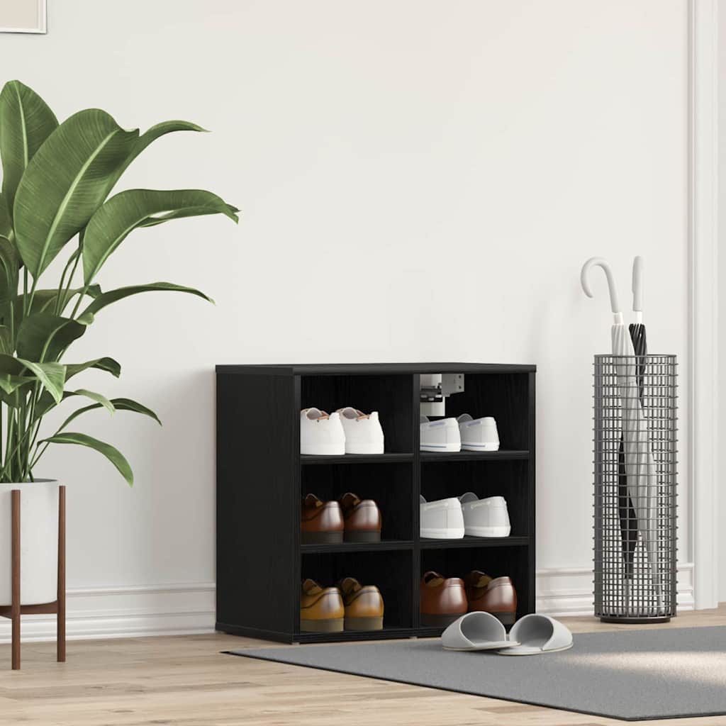 Sko skab med hylde Sort eg 52 x 30 x 50,5 cm Konstrueret træ