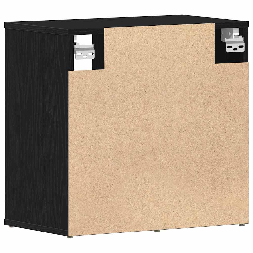 Sko skab med hylde Sort eg 52 x 30 x 50,5 cm Konstrueret træ