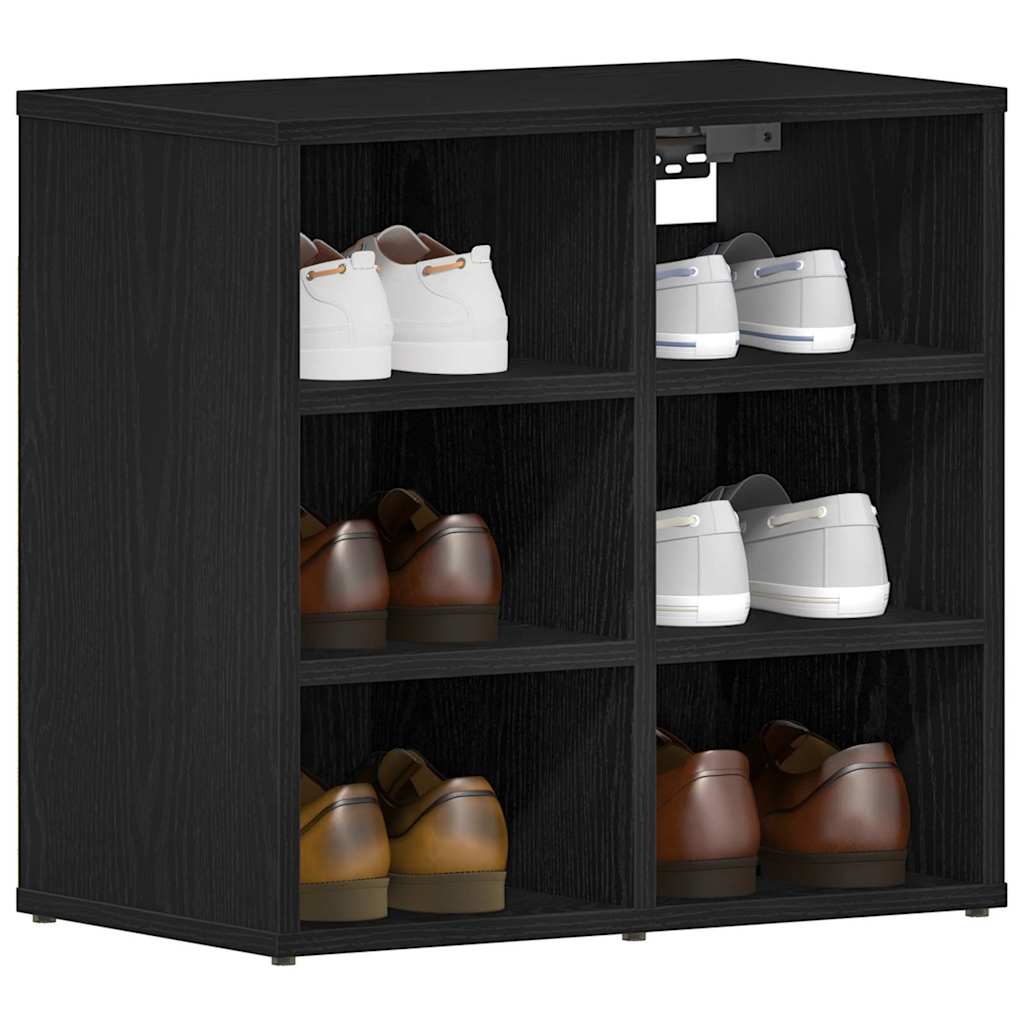 Sko skab 2 pcs Sort eg 52 x 30 x 50,5 cm Konstrueret træ