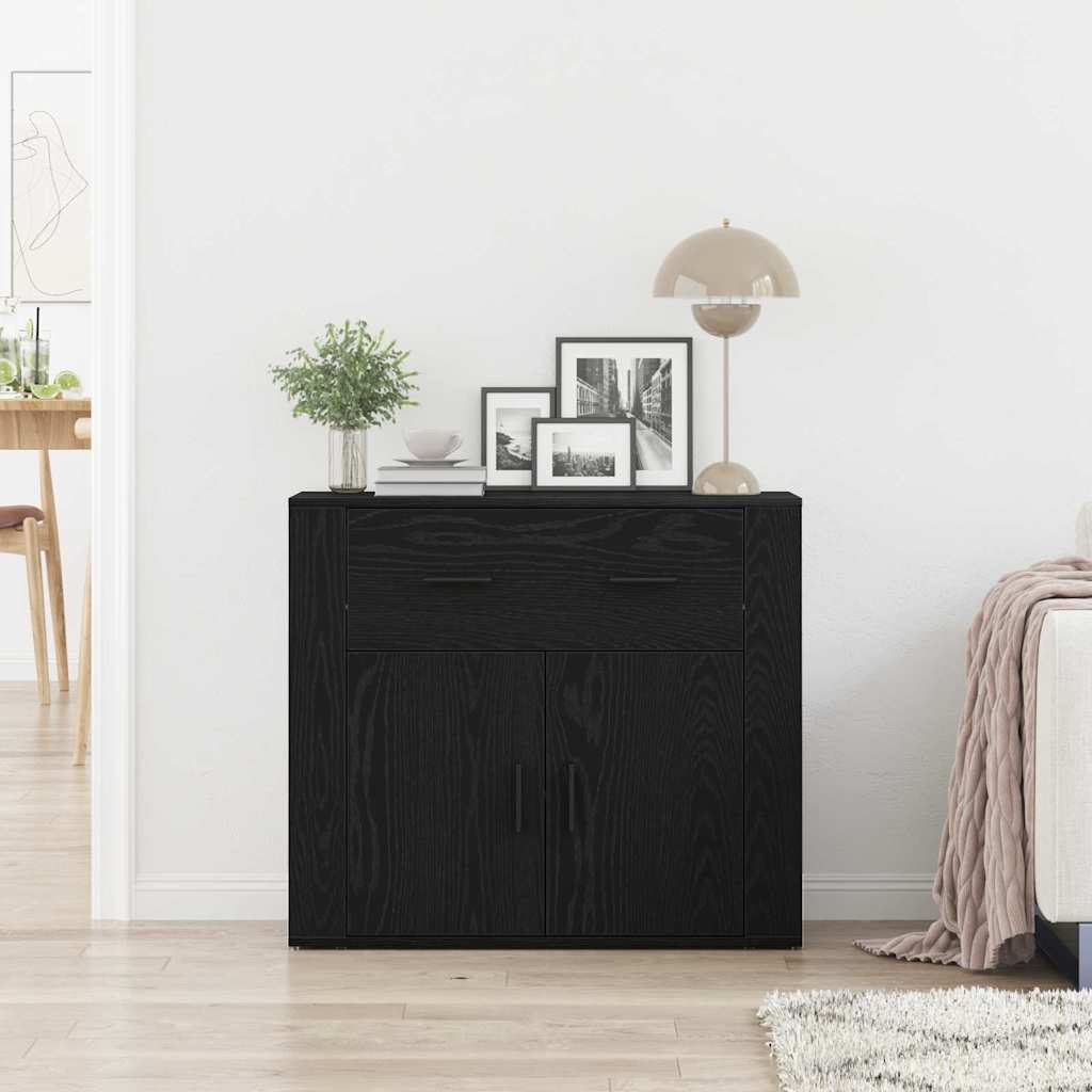 Sideboard Sort eg 80 x 33 x 70 cm Konstrueret træ