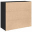 Sideboard med skuffe Sort eg 80 x 33 x 70 cm Konstrueret træ