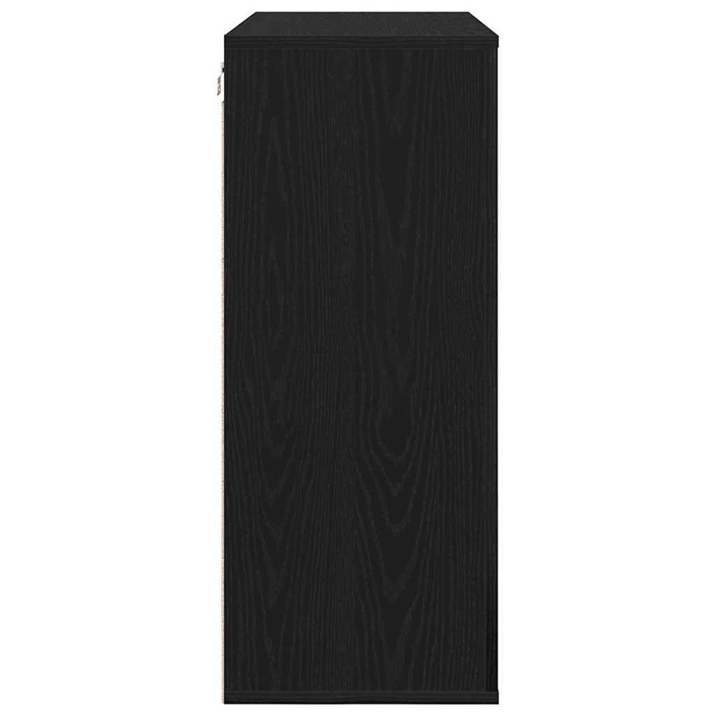 Vægskab med hylde Sort eg 80 x 33 x 80 cm Konstrueret træ