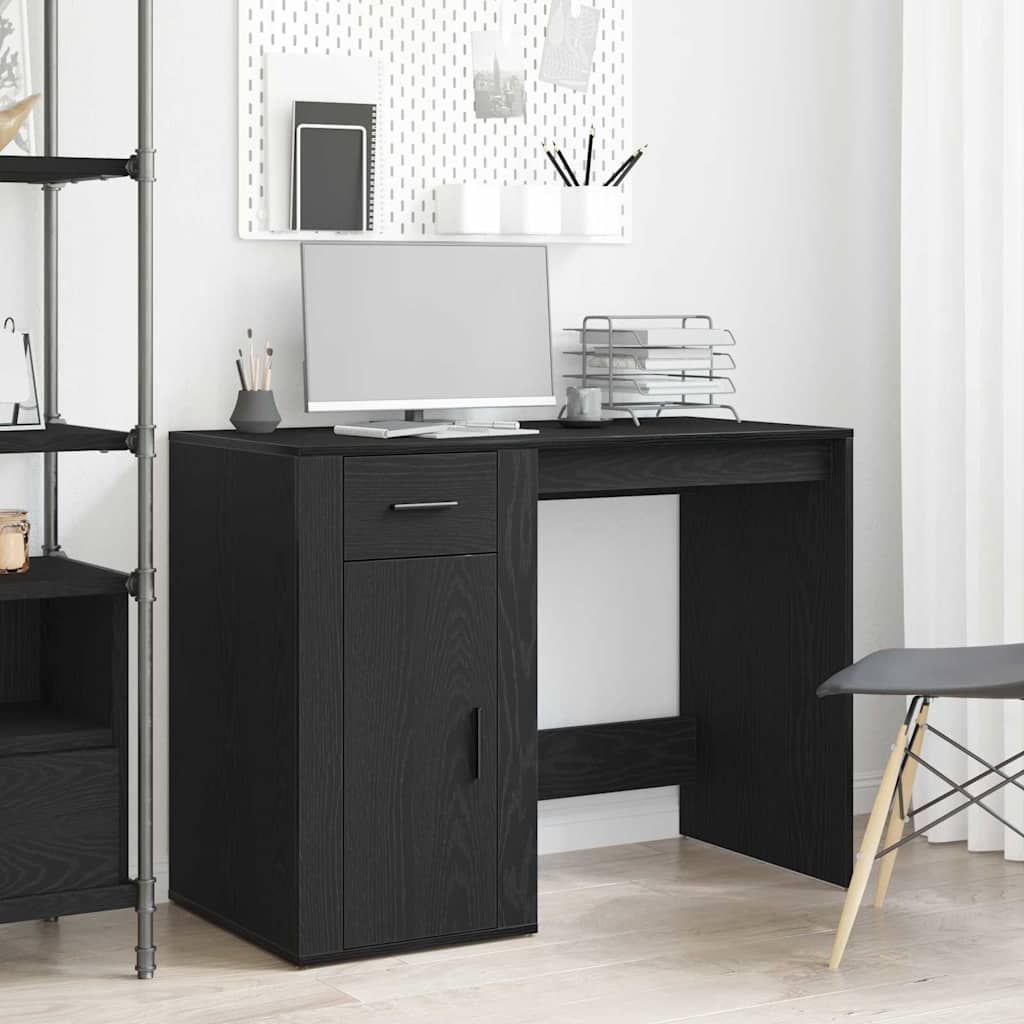Bord med skuffe Sort eg 100 x 49 x 74 cm Konstrueret træ