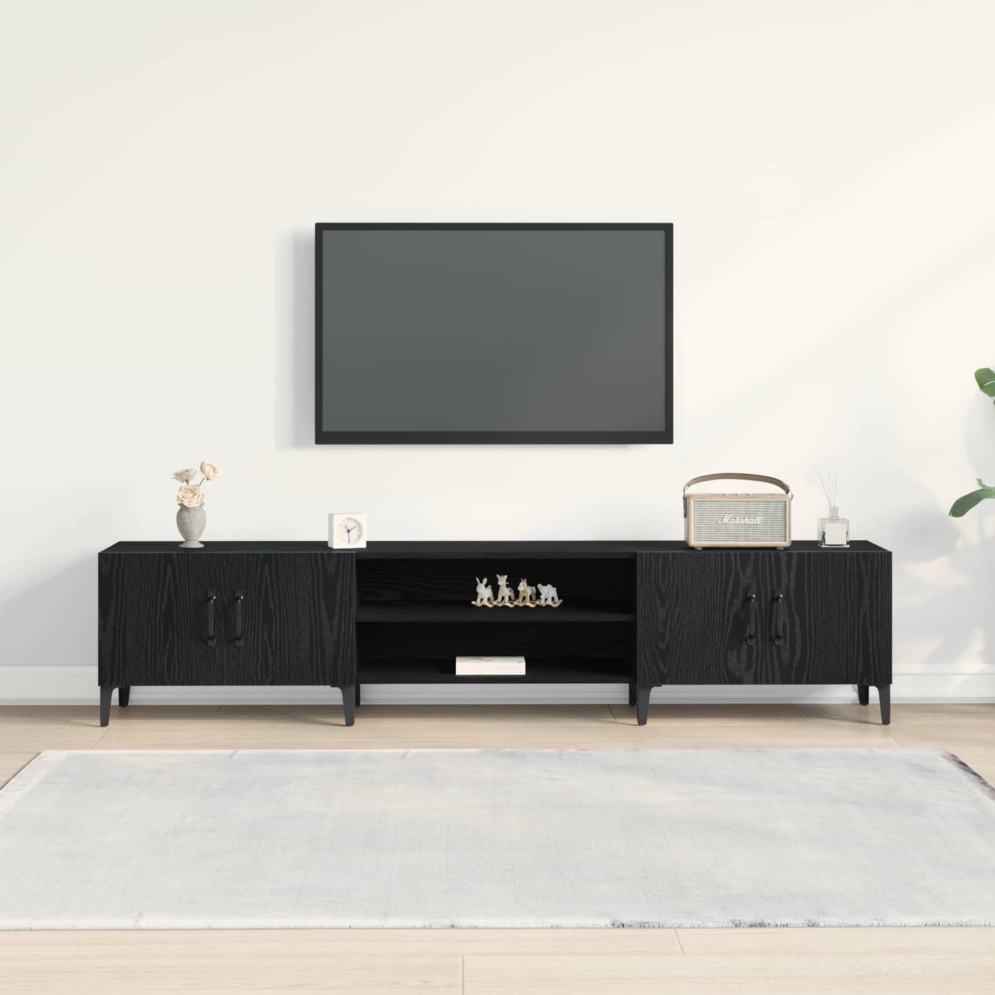 TV-skab Sort eg 180 x 31,5 x 40 cm Konstrueret træ