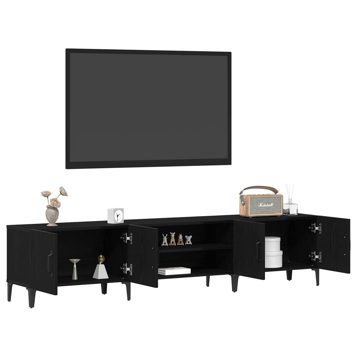TV-skab Sort eg 180 x 31,5 x 40 cm Konstrueret træ