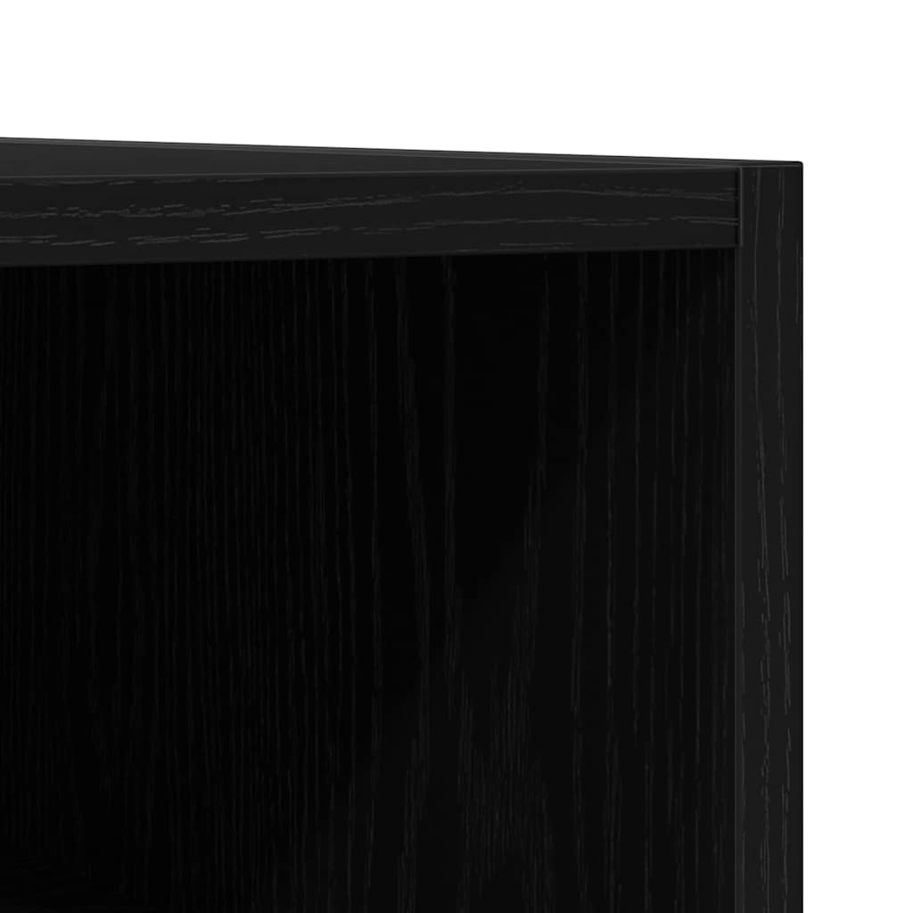 Pladeskab med hylde Sort eg 84,5 x 38 x 48 cm Konstrueret træ