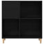 Pladeskab med hylde Sort eg 84,5 x 38 x 89 cm Konstrueret træ