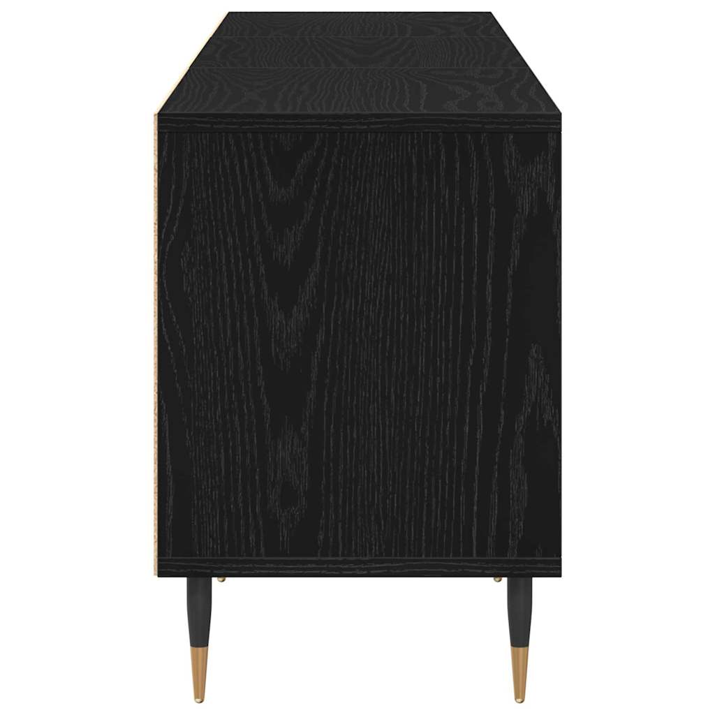 TV-skab med skuffe Sort eg 150 x 30 x 44,5 cm Konstrueret træ
