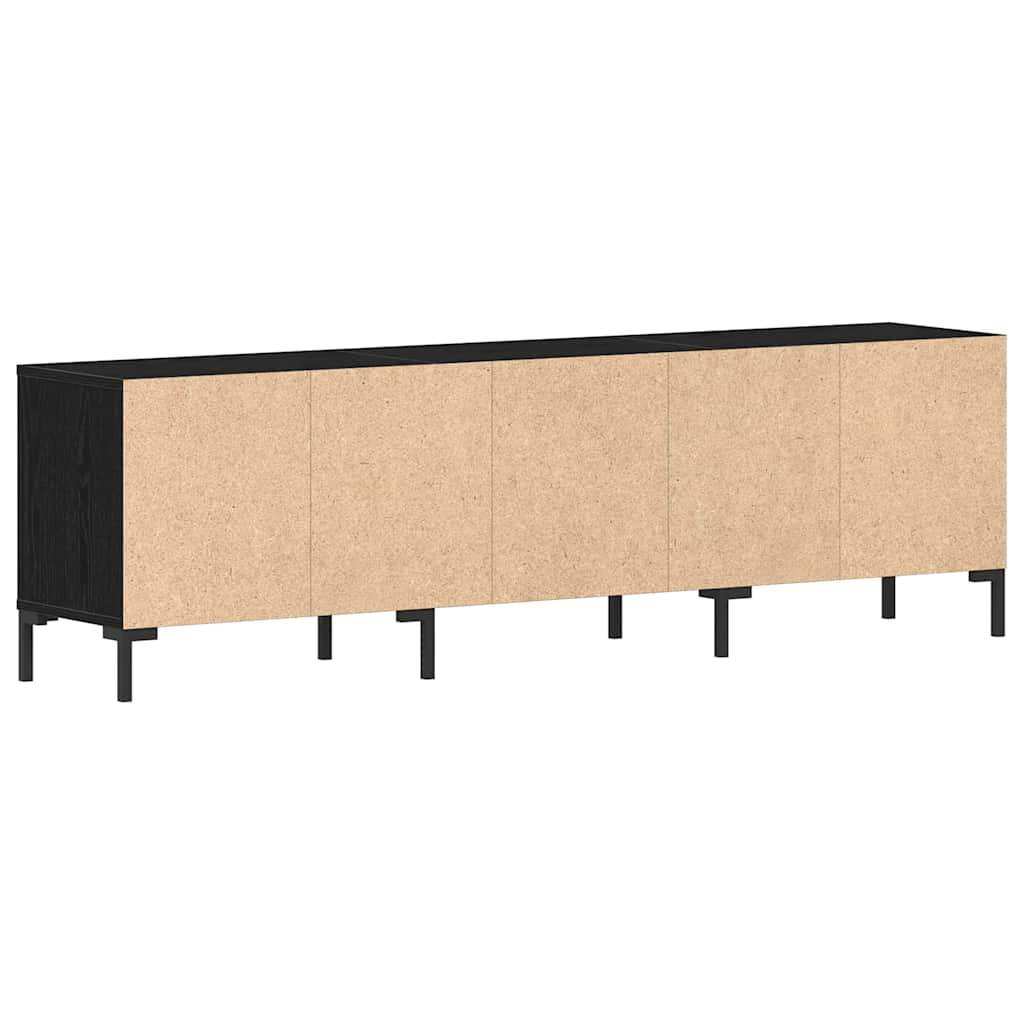 TV-skab med skuffe Sort eg 150 x 30 x 44,5 cm Konstrueret træ