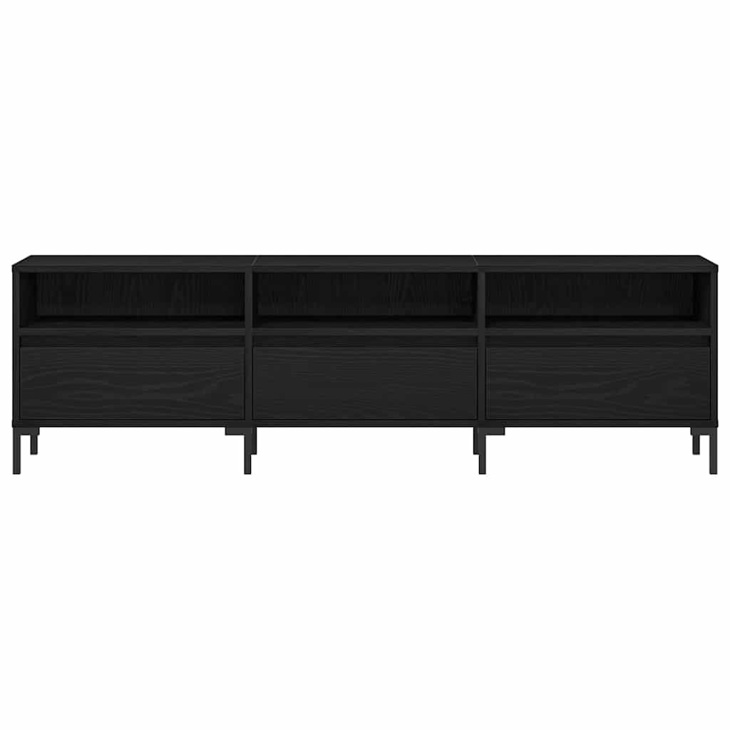TV-skab med skuffe Sort eg 150 x 30 x 44,5 cm Konstrueret træ