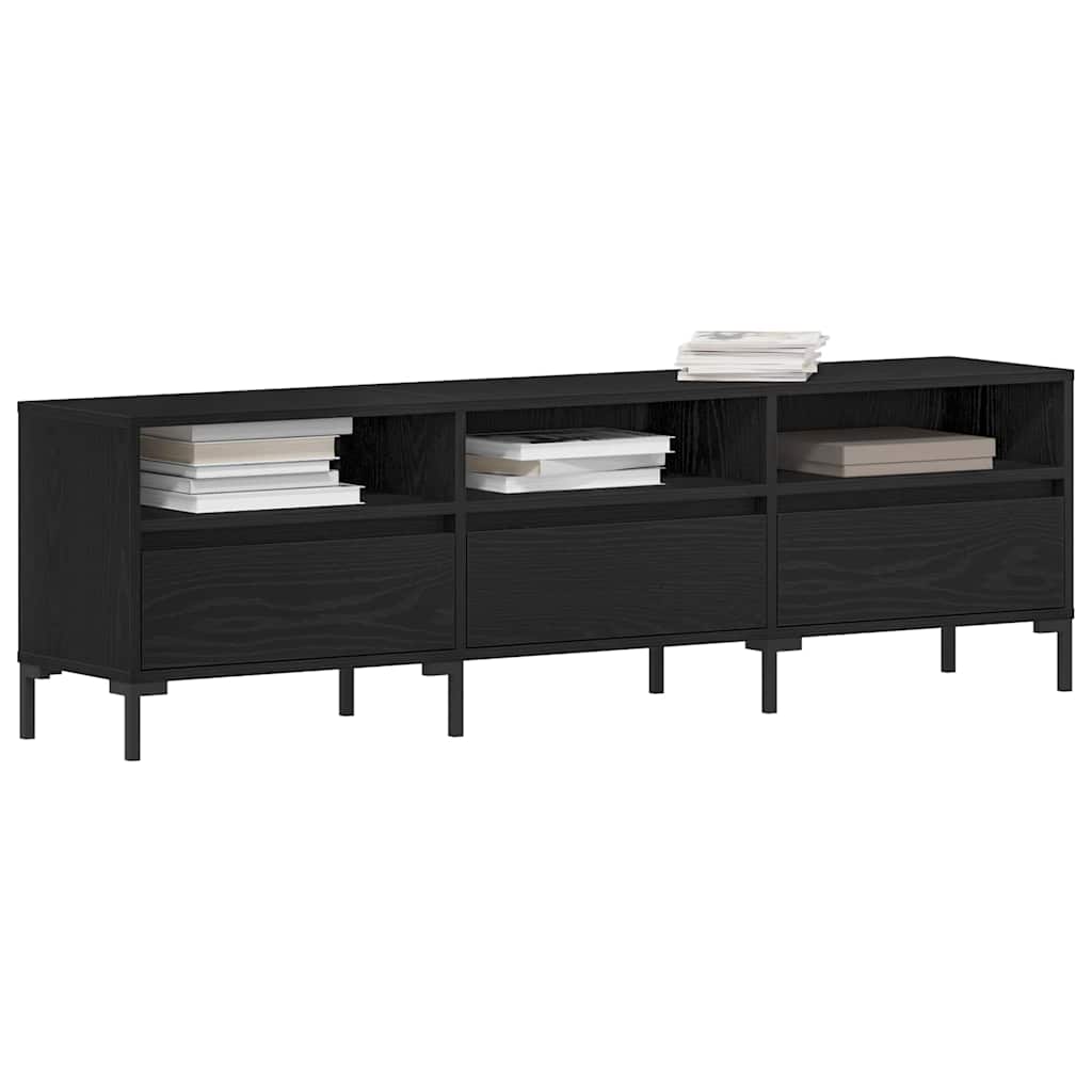 TV-skab med skuffe Sort eg 150 x 30 x 44,5 cm Konstrueret træ