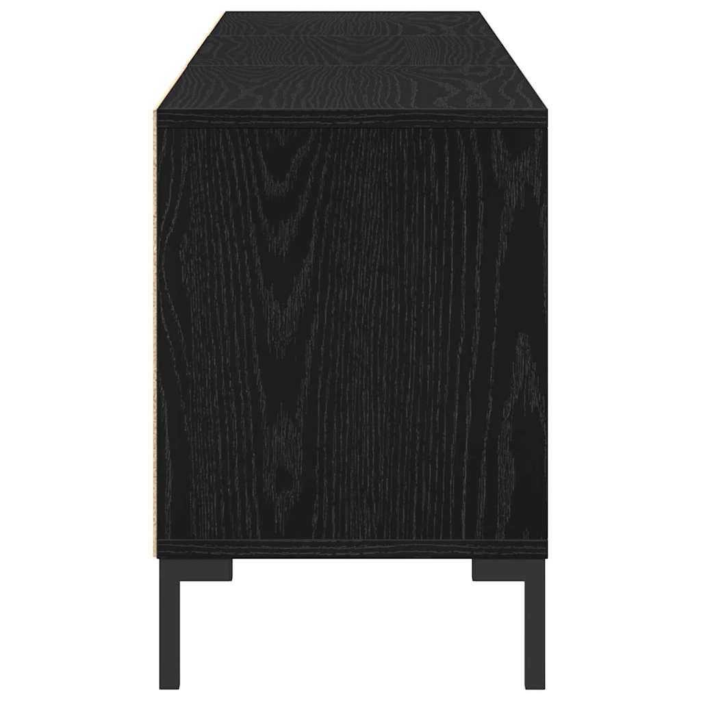 TV-skab med skuffe Sort eg 150 x 30 x 44,5 cm Konstrueret træ
