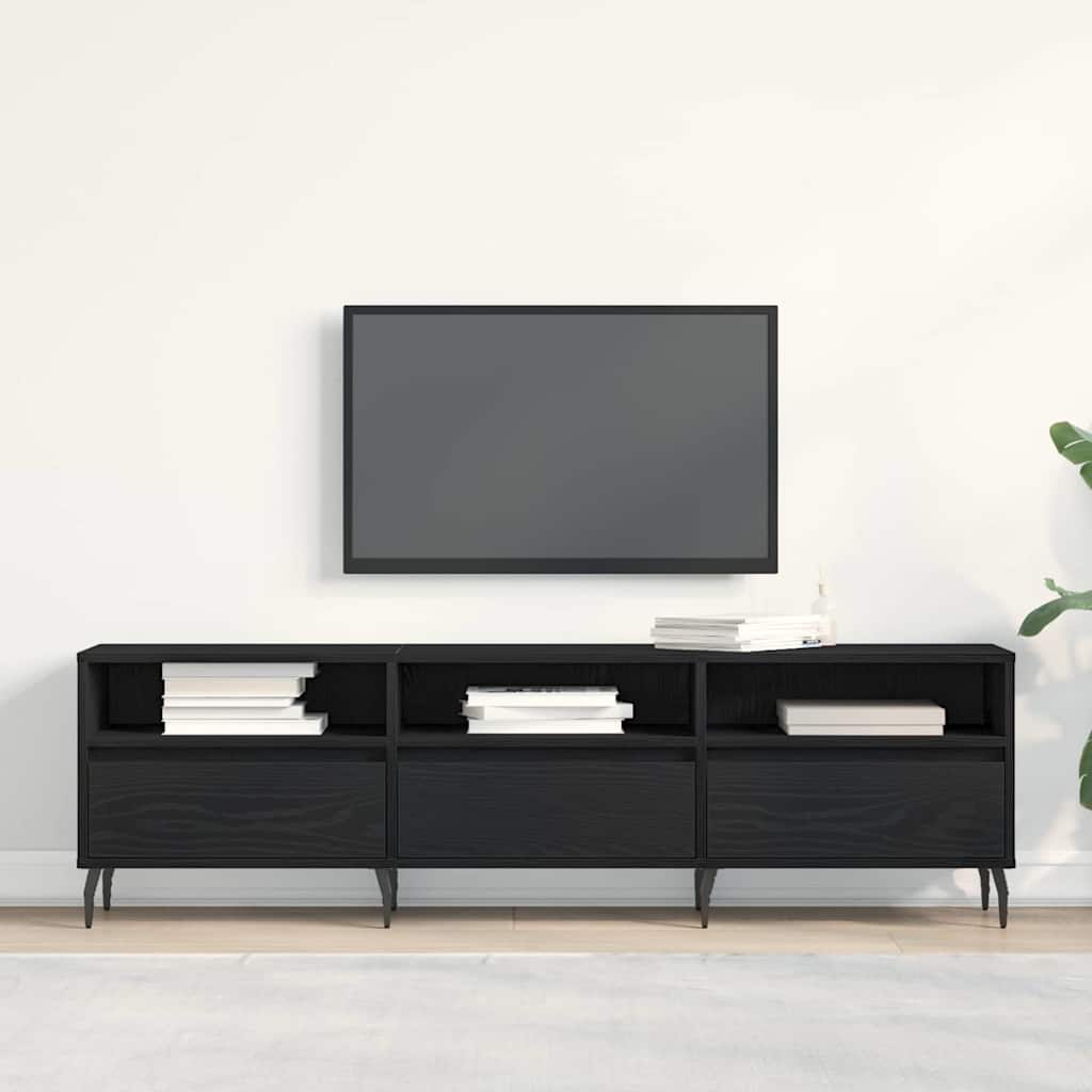 TV-skab Sort eg 150 x 30 x 44,5 cm Konstrueret træ