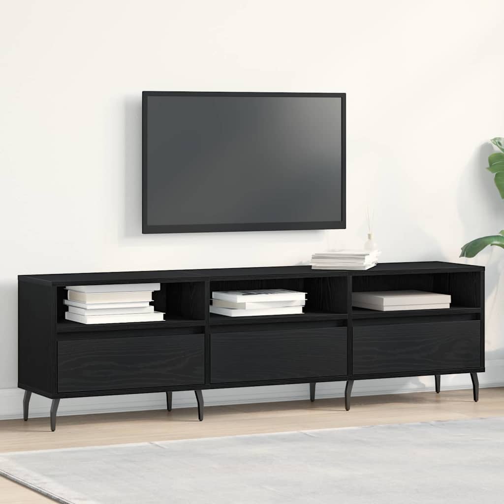 TV-skab Sort eg 150 x 30 x 44,5 cm Konstrueret træ