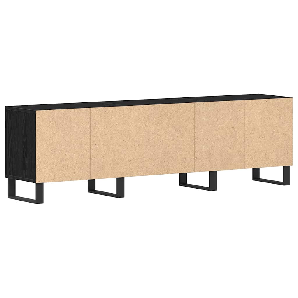 TV-skab med skuffe Sort eg 150 x 30 x 44,5 cm Konstrueret træ