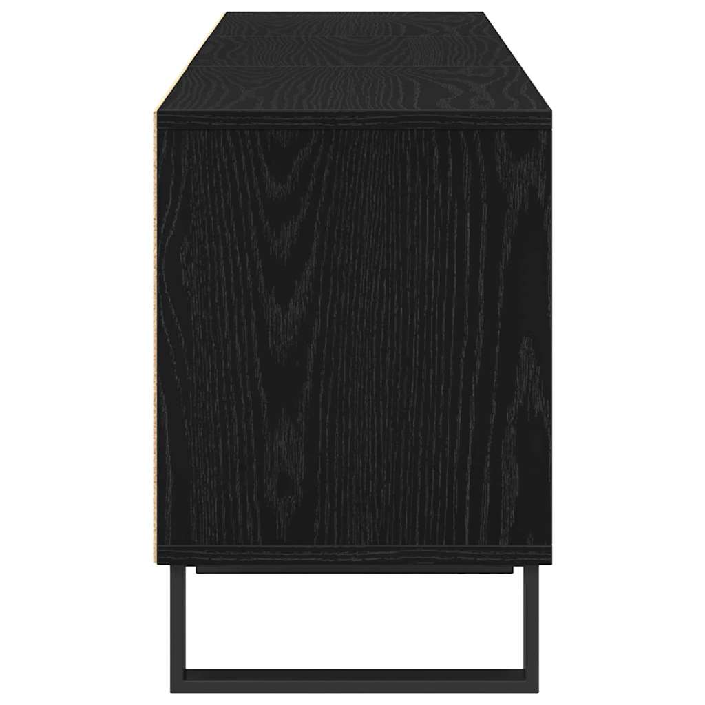 TV-skab med skuffe Sort eg 150 x 30 x 44,5 cm Konstrueret træ
