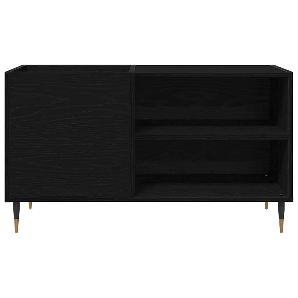 Pladeskab med hylde Sort eg 85 x 38 x 48 cm Konstrueret træ