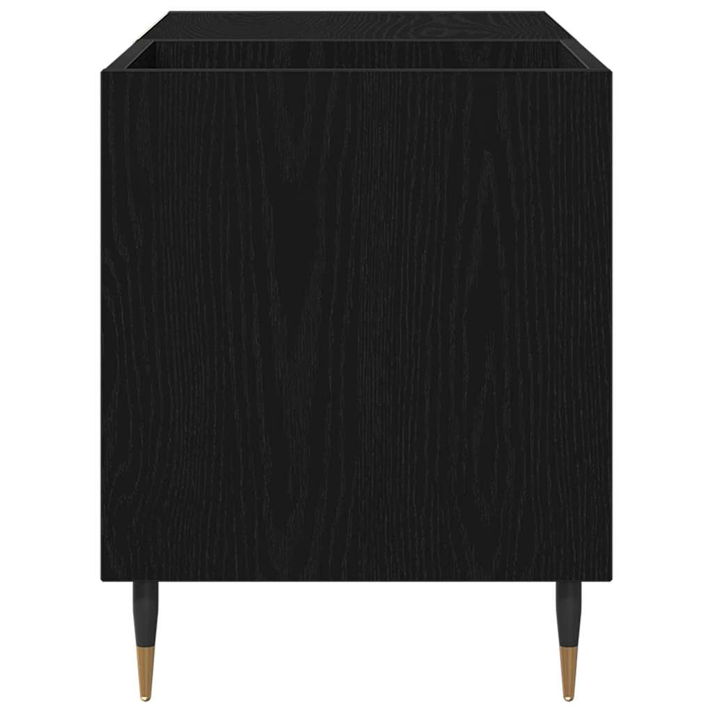 Pladeskab med hylde Sort eg 85 x 38 x 48 cm Konstrueret træ