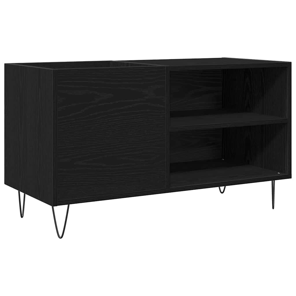 Pladeskab med hylde Sort eg 85 x 38 x 48 cm Konstrueret træ
