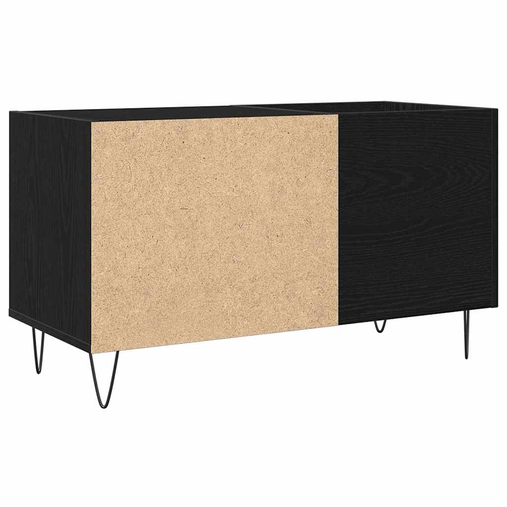 Pladeskab med hylde Sort eg 85 x 38 x 48 cm Konstrueret træ