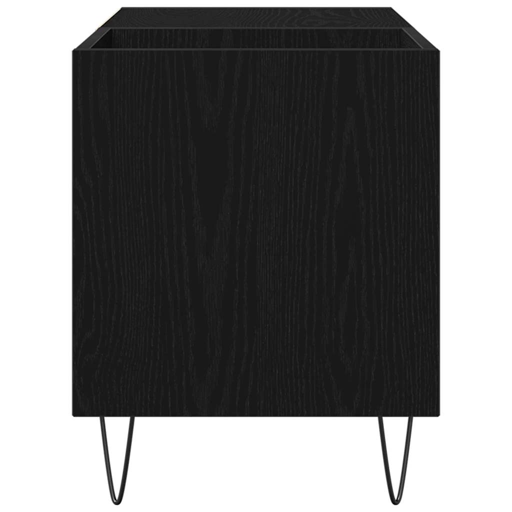 Pladeskab med hylde Sort eg 85 x 38 x 48 cm Konstrueret træ
