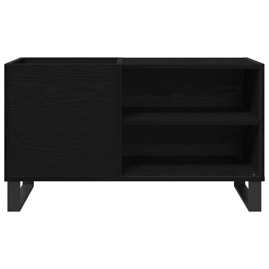 Pladeskab med hylde Sort eg 85 x 38 x 48 cm Konstrueret træ
