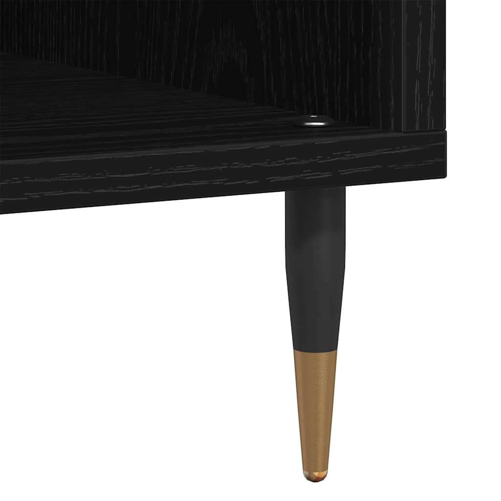 Pladeskab med hylde Sort eg 100 x 38 x 48 cm Konstrueret træ