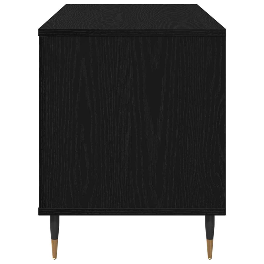 Pladeskab med hylde Sort eg 100 x 38 x 48 cm Konstrueret træ