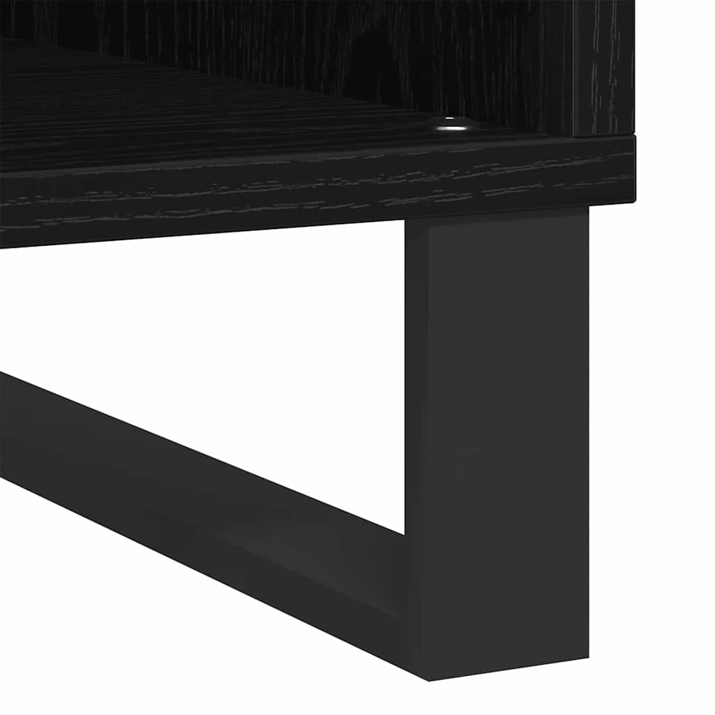Pladeskab med hylde Sort eg 100 x 38 x 48 cm Konstrueret træ