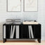 Pladeskab med hylde Sort eg 100 x 38 x 48 cm Konstrueret træ