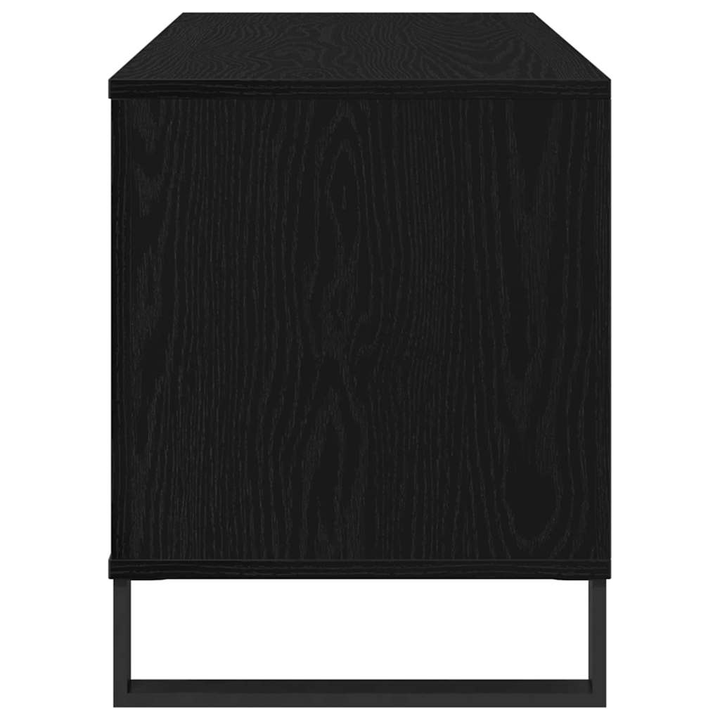 Pladeskab med hylde Sort eg 100 x 38 x 48 cm Konstrueret træ
