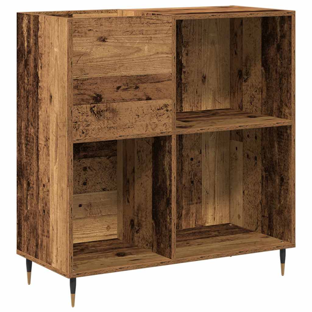 Pladeskab med hylde Gammelt træ 85 x 38 x 89 cm Konstrueret træ