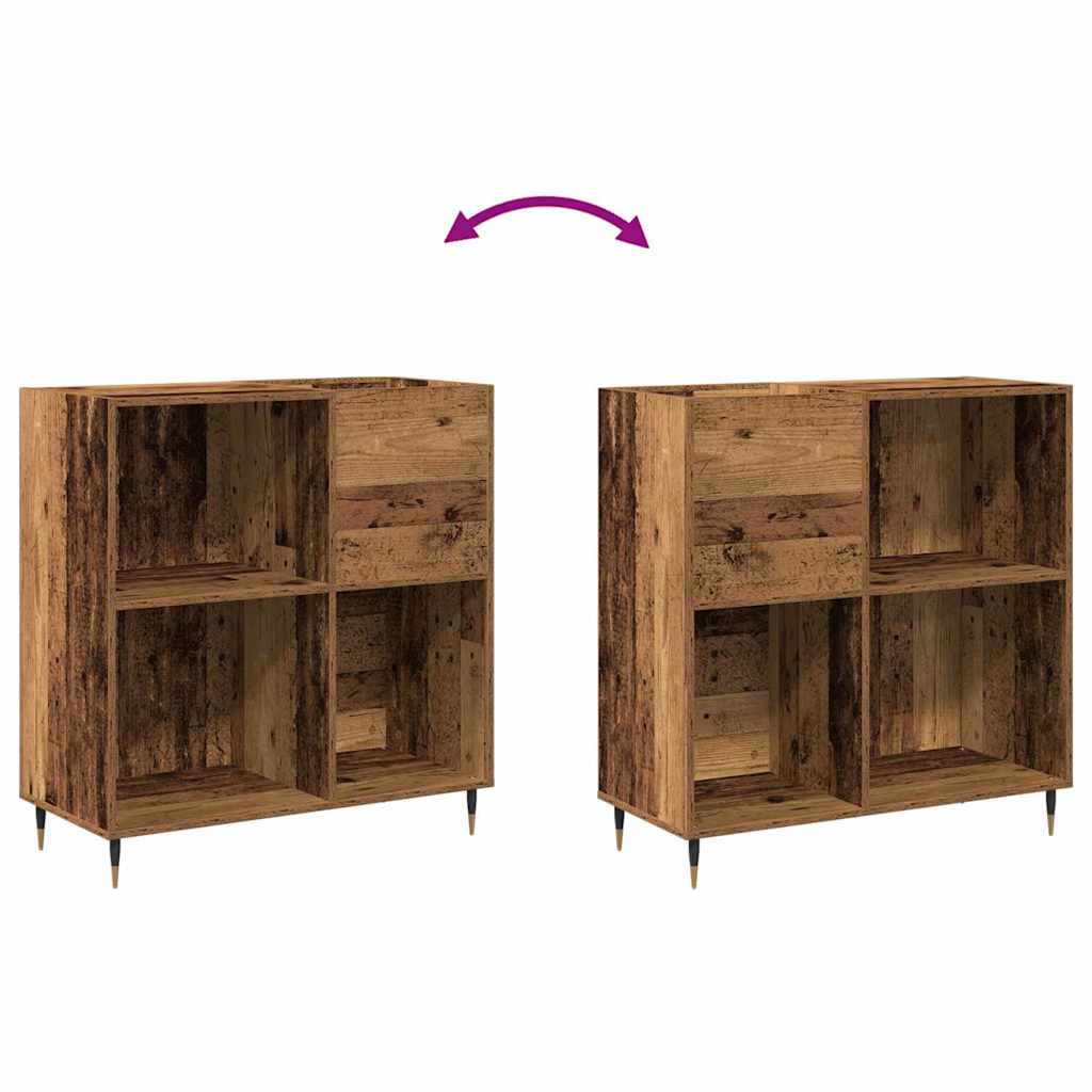 Pladeskab med hylde Gammelt træ 85 x 38 x 89 cm Konstrueret træ