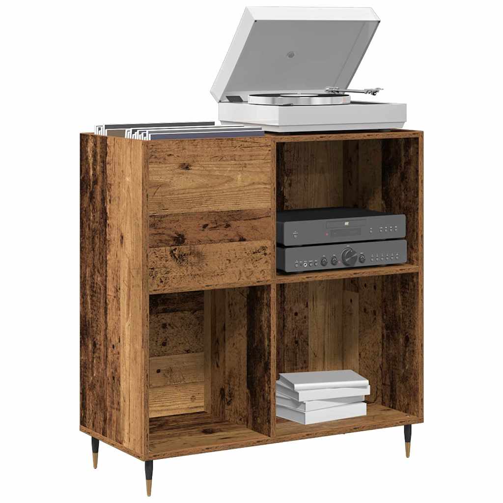 Pladeskab med hylde Gammelt træ 85 x 38 x 89 cm Konstrueret træ