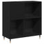 Pladeskab med hylde Sort eg 85 x 38 x 89 cm Konstrueret træ