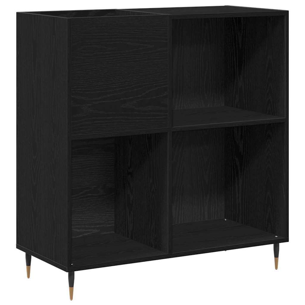 Pladeskab med hylde Sort eg 85 x 38 x 89 cm Konstrueret træ