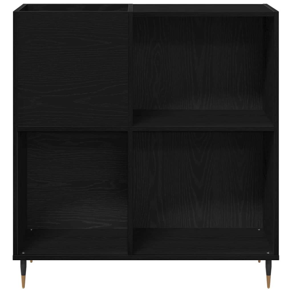 Pladeskab med hylde Sort eg 85 x 38 x 89 cm Konstrueret træ