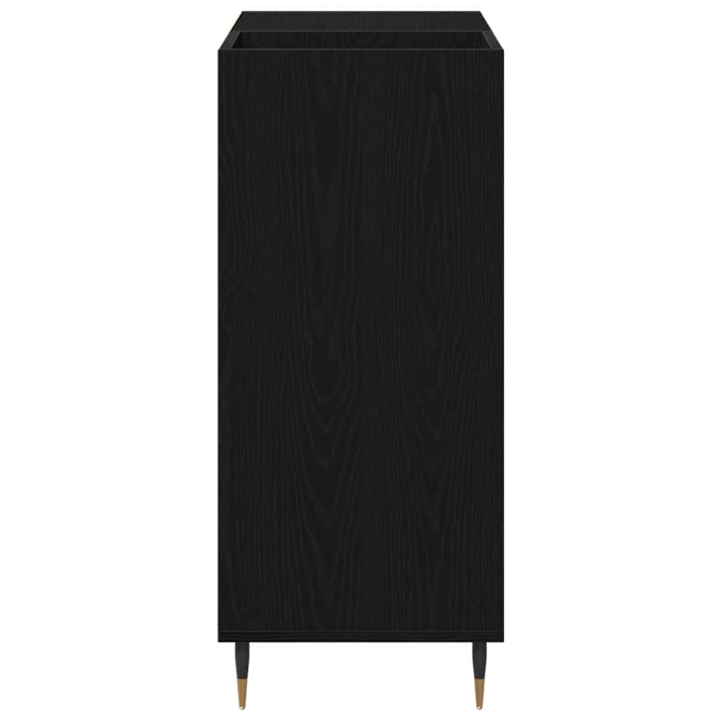 Pladeskab med hylde Sort eg 85 x 38 x 89 cm Konstrueret træ