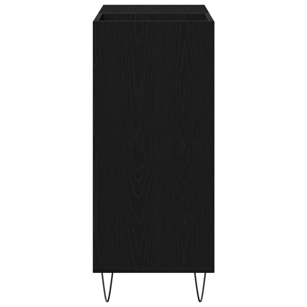 Pladeskab med hylde Sort eg 85 x 38 x 89 cm Konstrueret træ