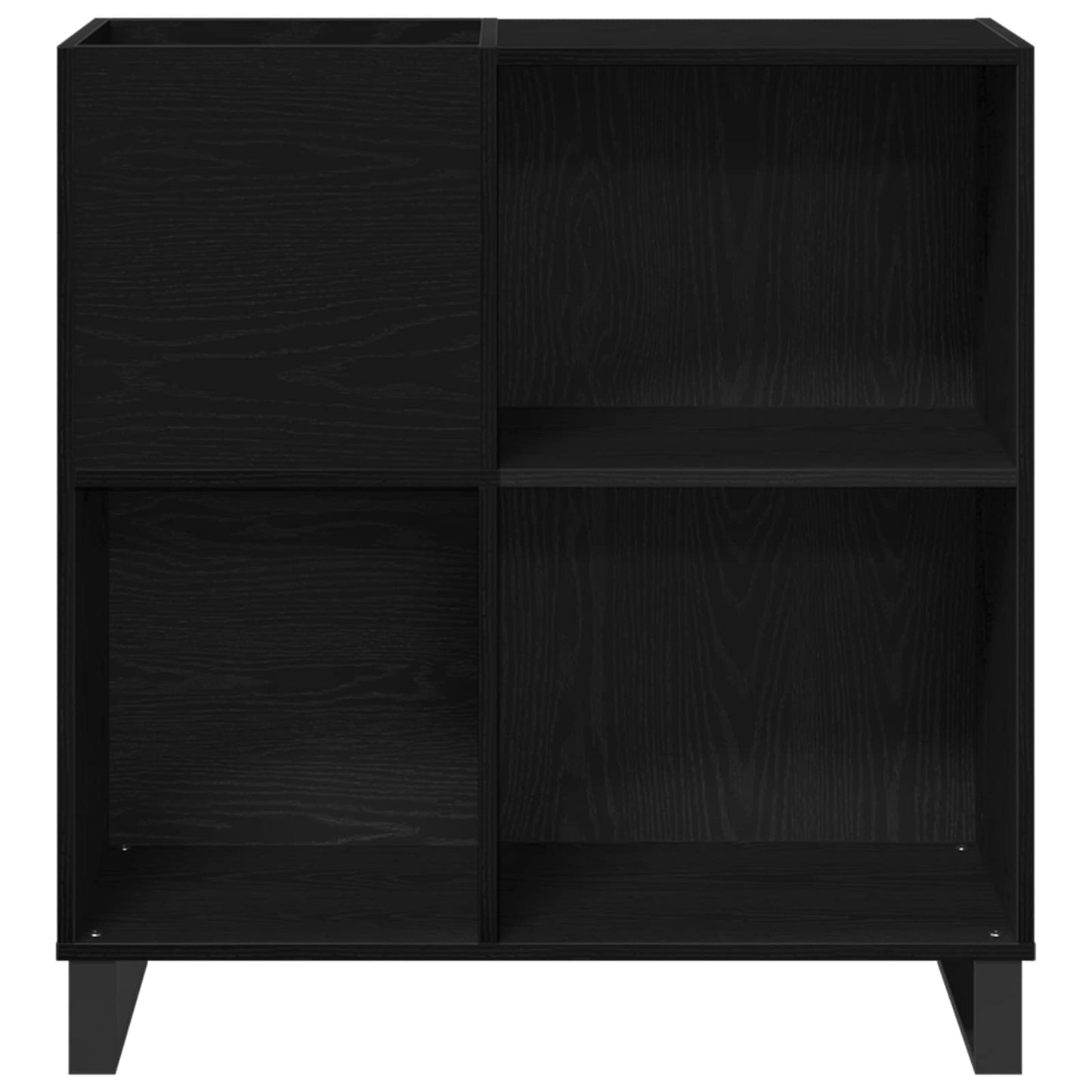 Pladeskab med hylde Sort eg 85 x 38 x 89 cm Konstrueret træ