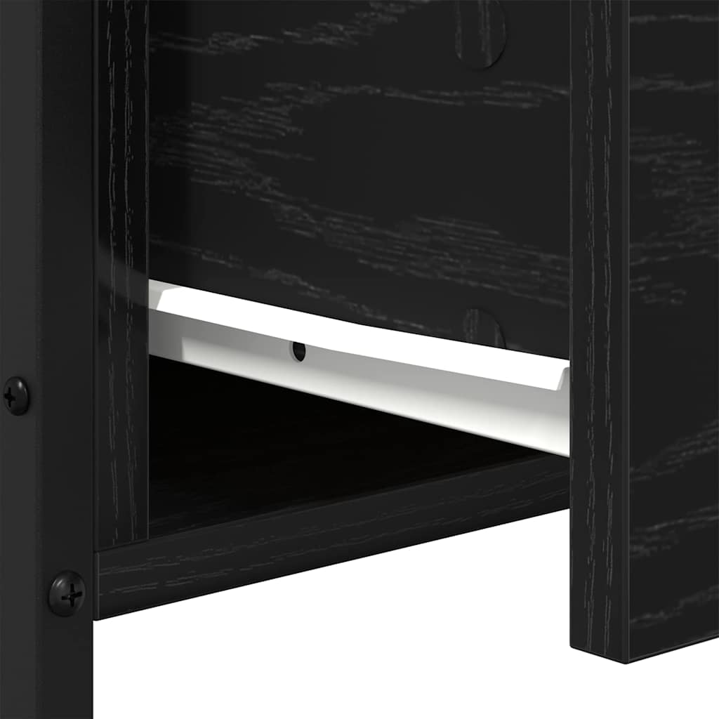 Natskab 2 pcs Sort eg 34 x 35,5 x 70 cm Konstrueret træ