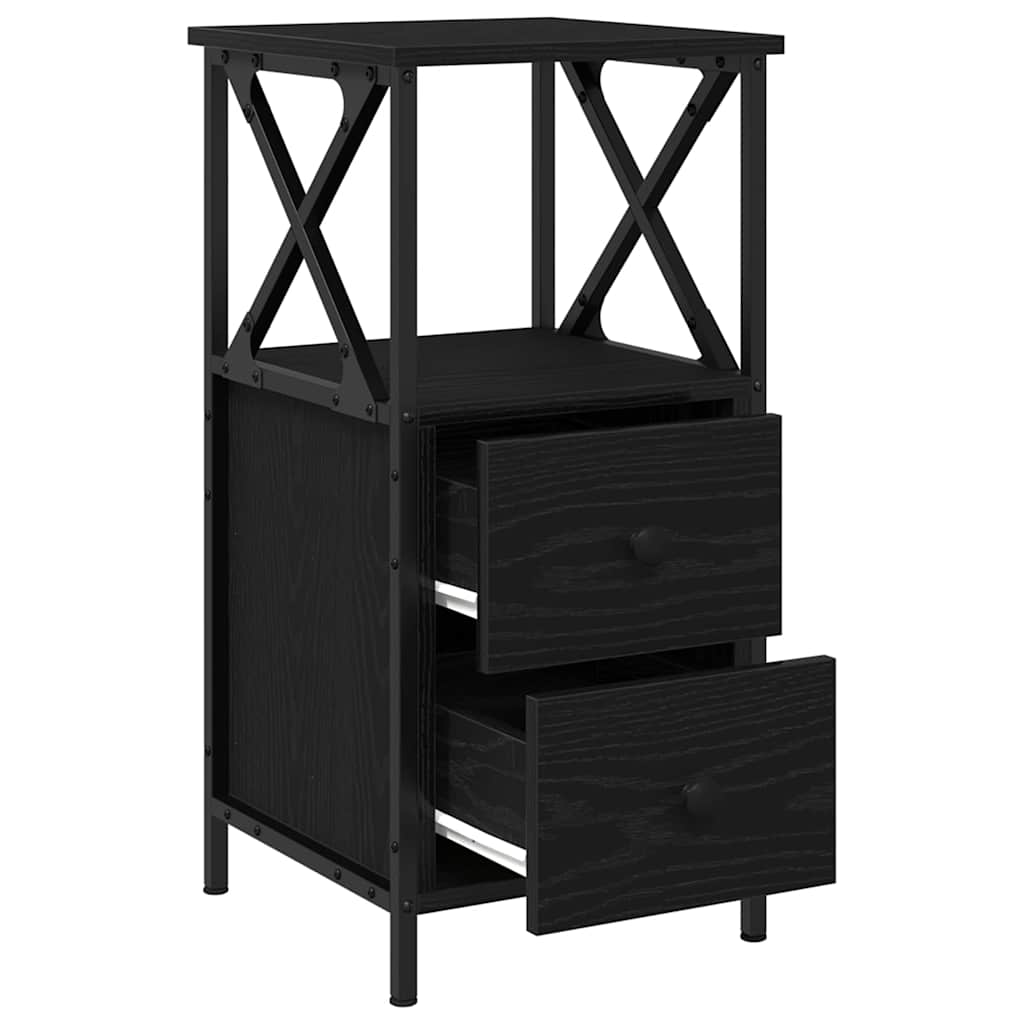 Natskab 2 pcs Sort eg 34 x 35,5 x 70 cm Konstrueret træ