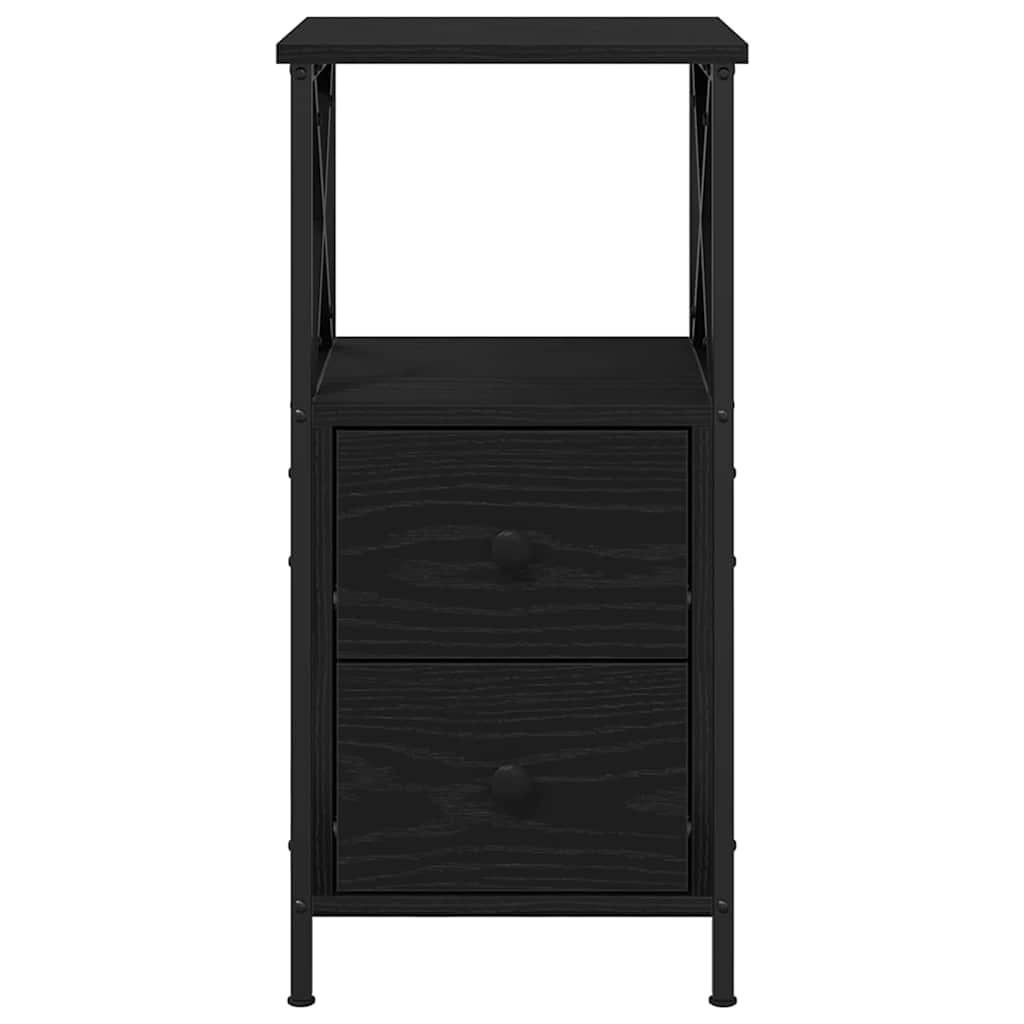 Natskab 2 pcs Sort eg 34 x 35,5 x 70 cm Konstrueret træ