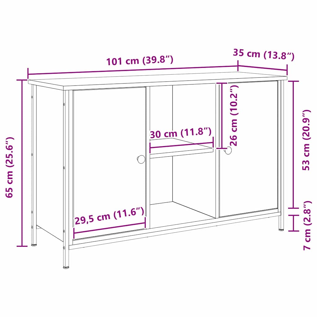 TV-møbelsæt Gammelt træ 101 x 35 x 65 cm Konstrueret træ