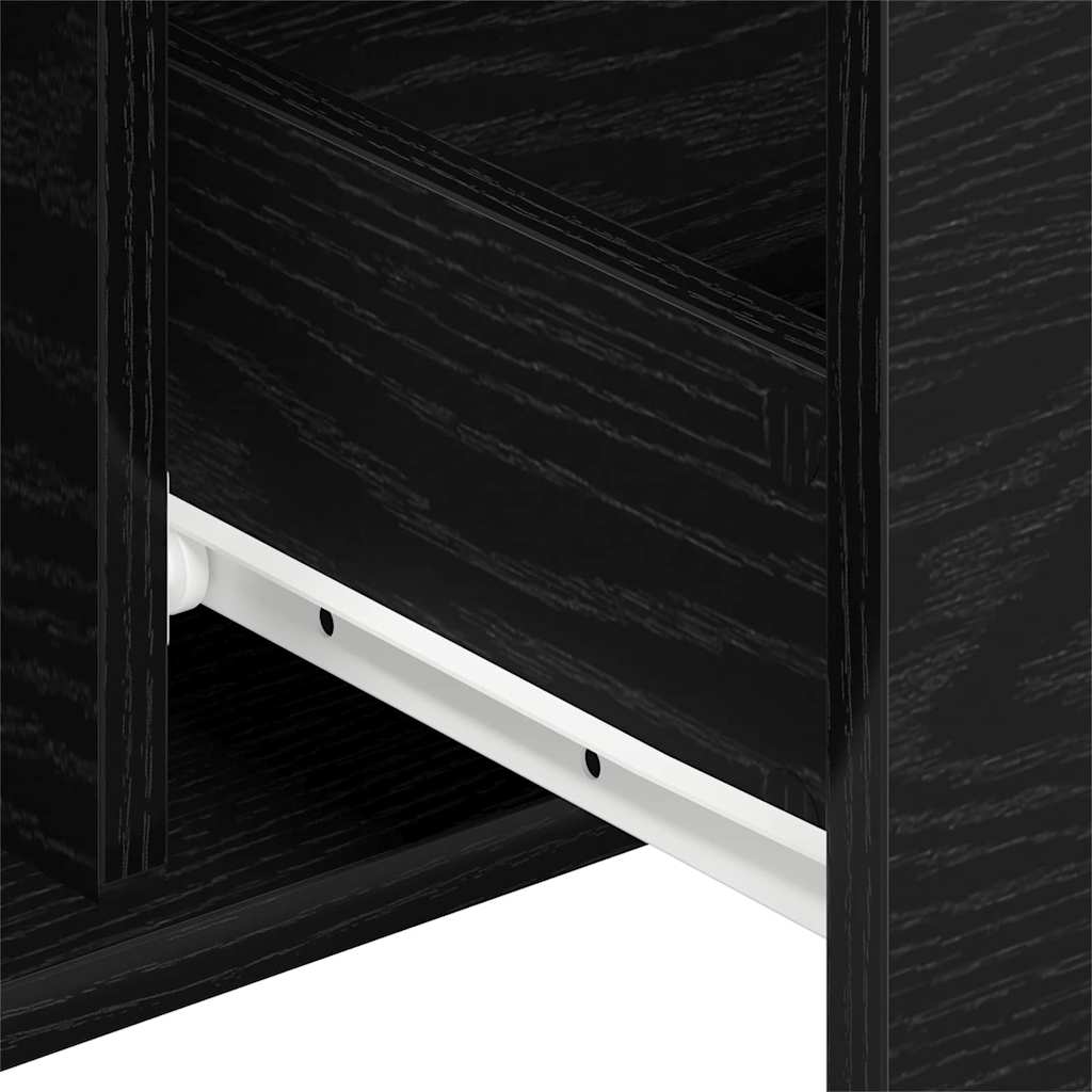 Sideboard med skuffe Sort eg 101,5 x 35 x 70 cm Konstrueret træ