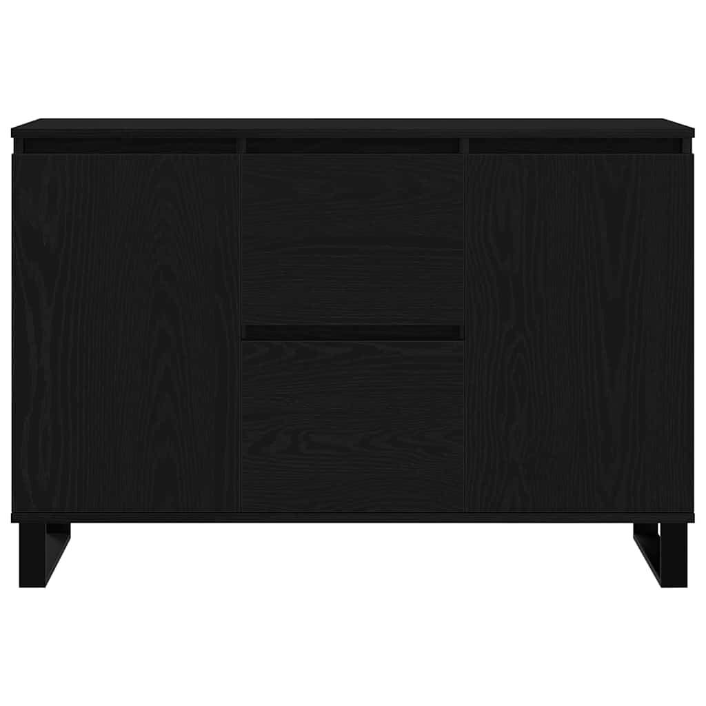 Sideboard med skuffe Sort eg 101,5 x 35 x 70 cm Konstrueret træ
